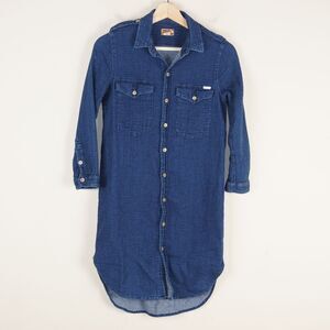 MOTHER Blue Denim Shirt Dress